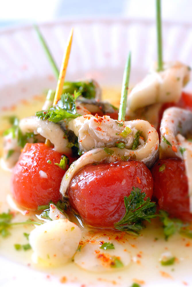 Cherry Tomatos and Herring Appetizer