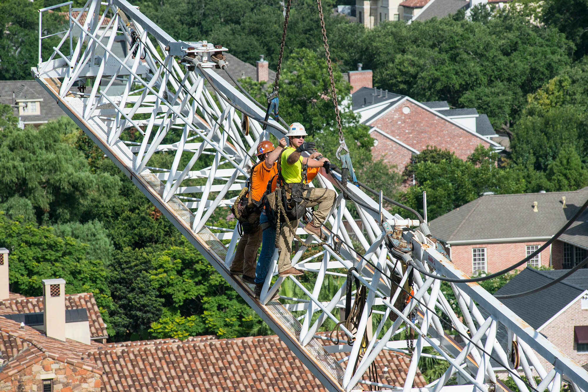 Crane Riggers Working 10 Stories Up