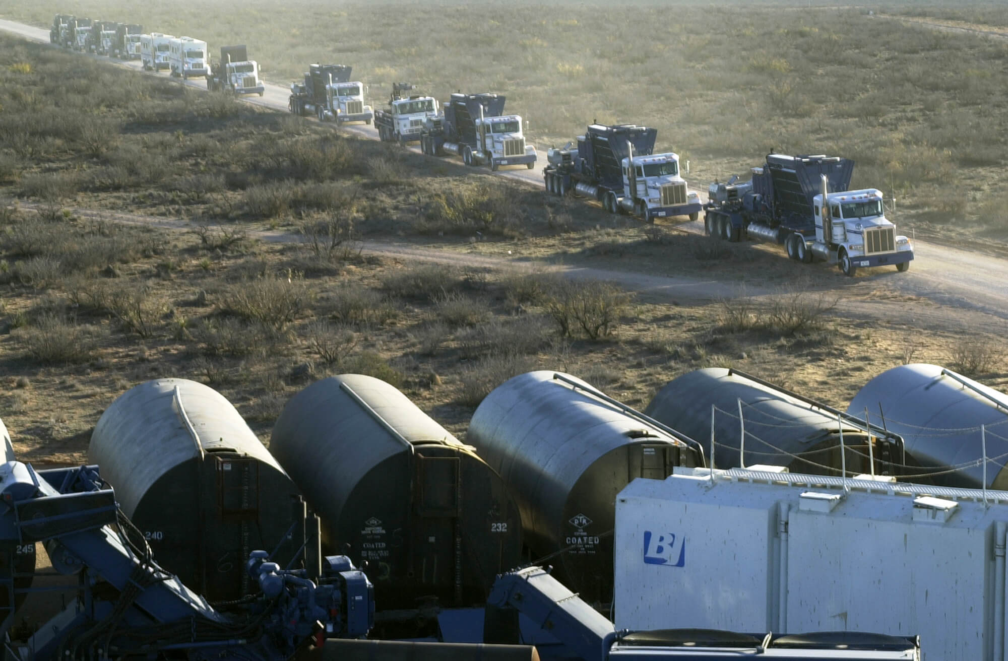 Frac Trucks Staged and Ready